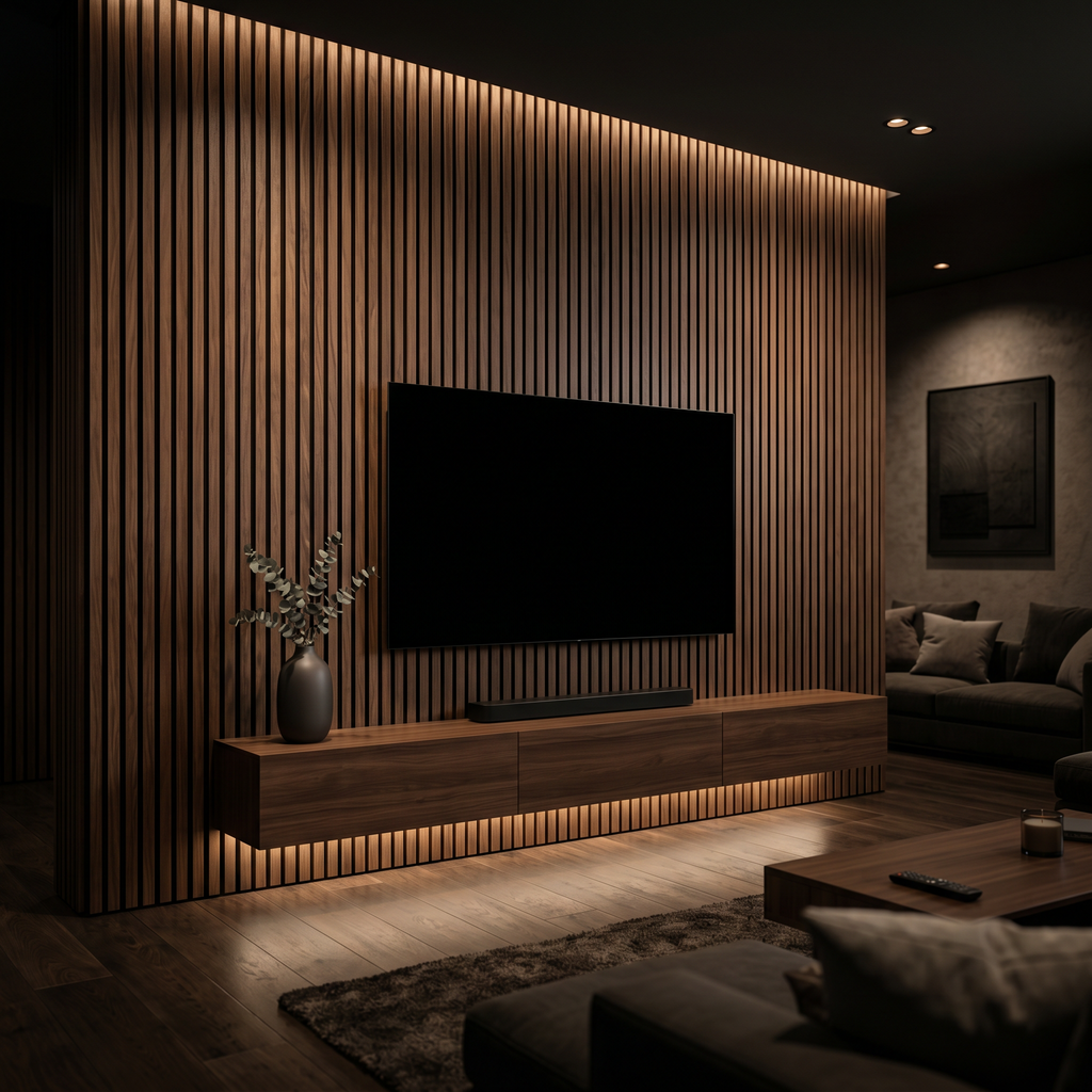 Slatpanel Signature Walnut Slat Wall Panel 270 × 110 cm